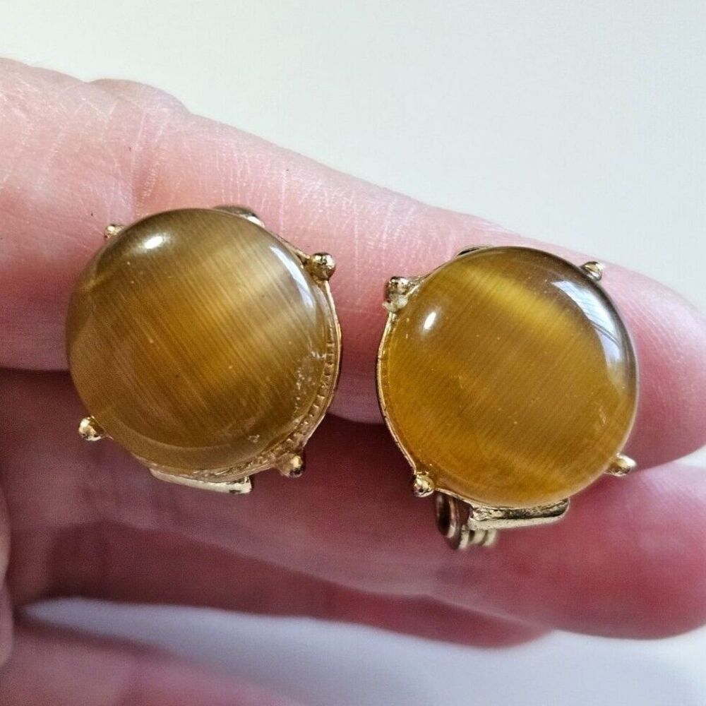 Gold tone Monet clip on earrings